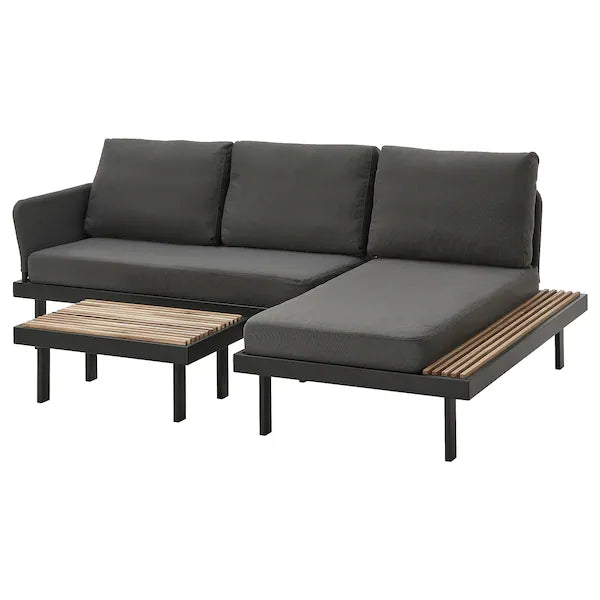 IKEA REVSKÄR 3-seat conversation set, outdoor anthracite/Frösön/Duvholmen dark gray