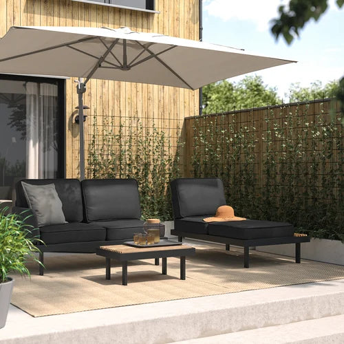 IKEA REVSKÄR 3-seat conversation set, outdoor anthracite/Järpön/Duvholmen anthracite