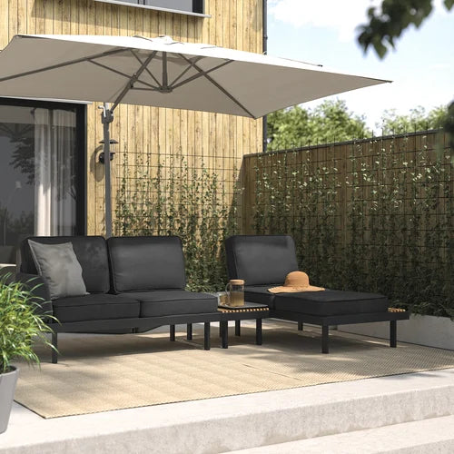 IKEA REVSKÄR 3-seat conversation set, outdoor anthracite/Järpön/Duvholmen anthracite