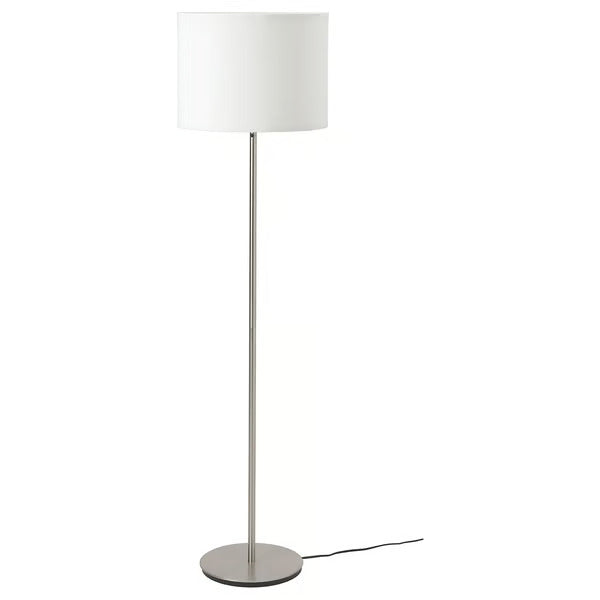 IKEA RINGSTA / SKAFTET Floor lamp, white/nickel plated