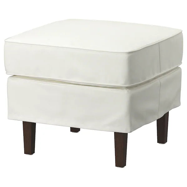 IKEA ROCKSJÖN Armchair with ottoman, Blekinge white