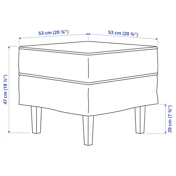 IKEA ROCKSJÖN Armchair with ottoman, Blekinge white