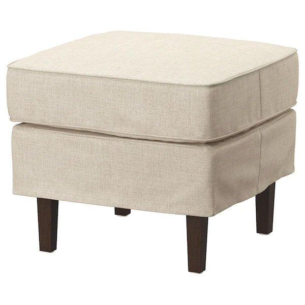 IKEA ROCKSJÖN Armchair with ottoman, Kilanda light beige