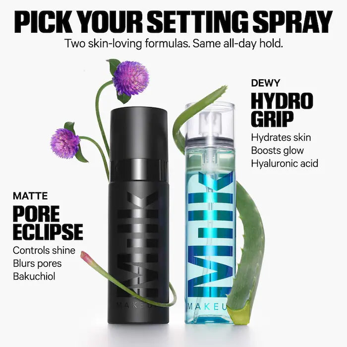 MILK MAKEUP  Hydro Grip Dewy Long-Lasting Setting Spray With Hyaluronic Acid + Niacinamide
