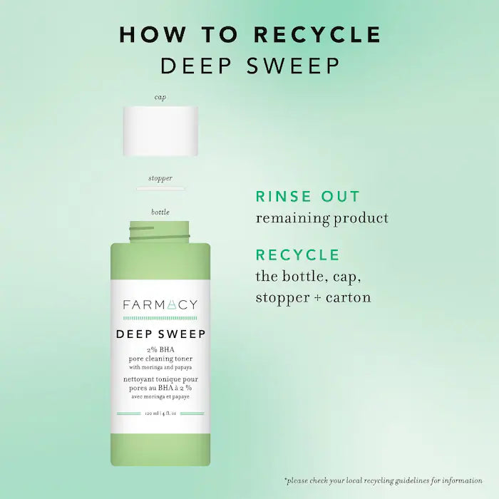 Farmacy  Deep Sweep 2% BHA Pore Cleaning Toner with Moringa + Papaya