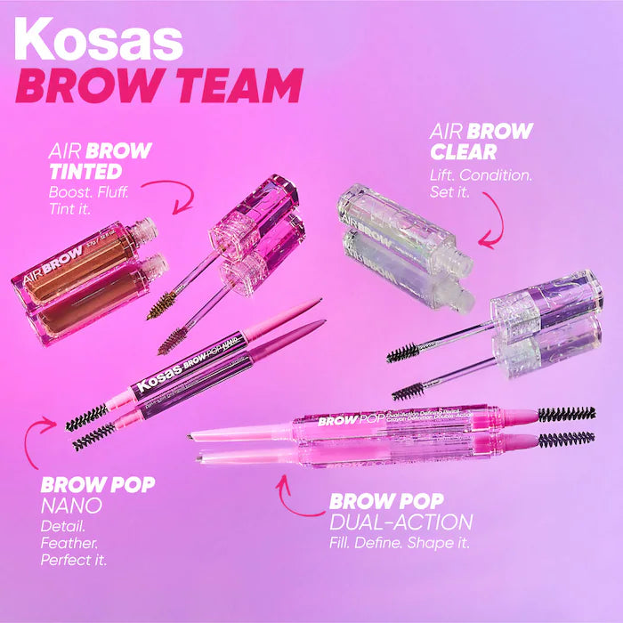 Kosas Air Brow Clear + Clean Lifting Treatment Eyebrow Gel with Lamination Effect