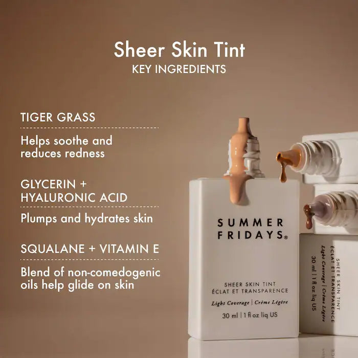 Summer Fridays  Sheer Skin Tint with Hyaluronic Acid + Squalane