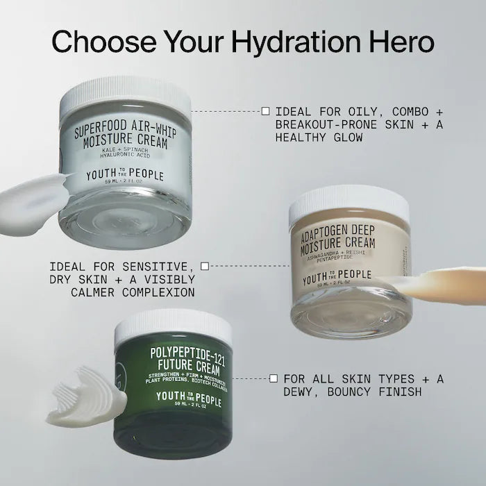 Youth To The People  Superfood Air-Whip Lightweight Face Moisturizer with Hyaluronic Acid