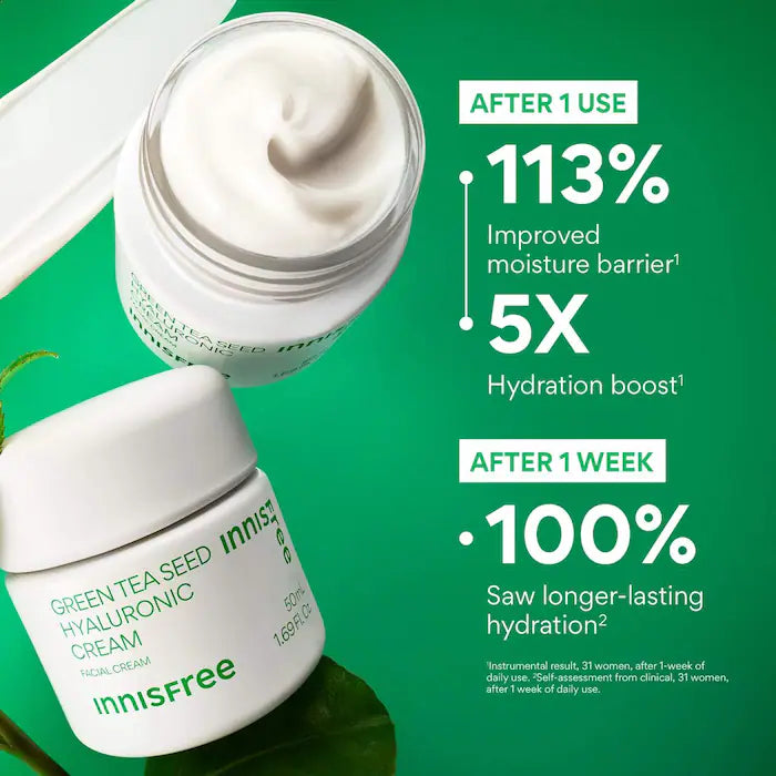 innisfree  Green Tea Seed Hyaluronic Acid Hydrating Cream