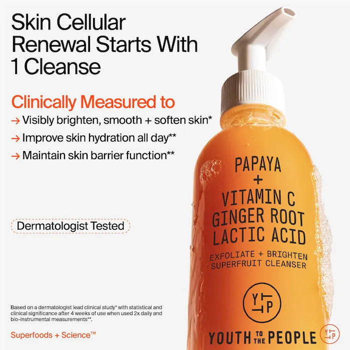Youth To The People  Superfruit Gentle Exfoliating Cleanser with Vitamin C + Papaya 504 | Ask a question | 53.2K