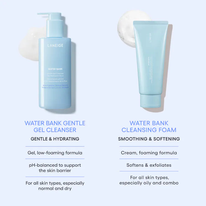 LANEIGE  Water Bank Gentle Gel Cleanser with Hyaluronic Acid