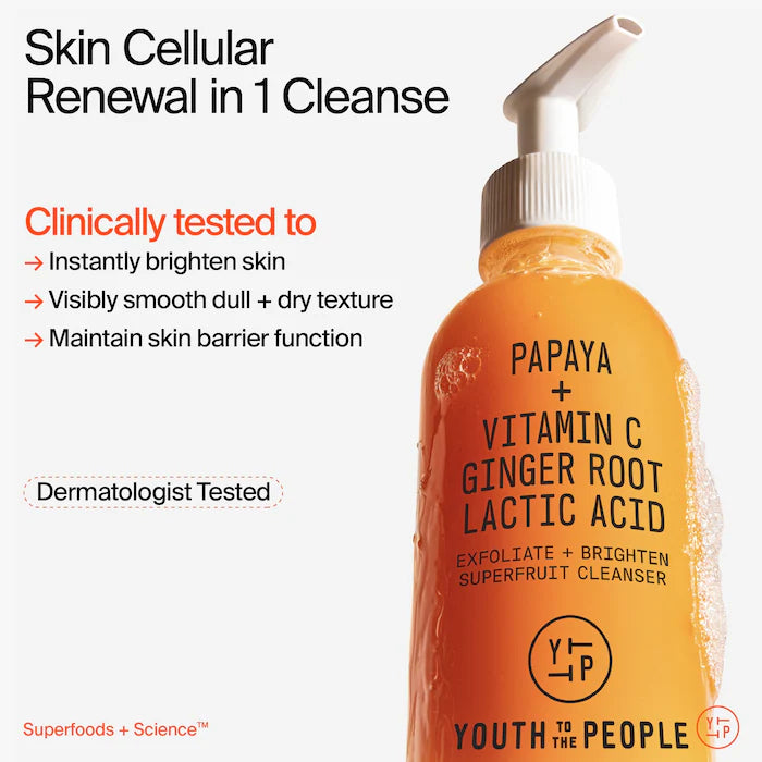 Youth To The People  Mini Superfruit Gentle Exfoliating Cleanser with Vitamin C + Papaya