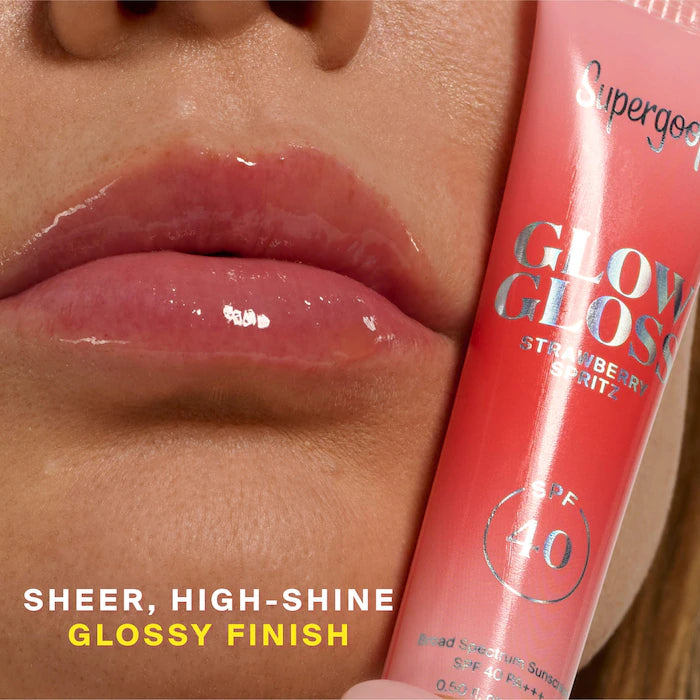 Supergoop Glow Gloss SPF 40 Lip Balm with Peptides and Shea Butter