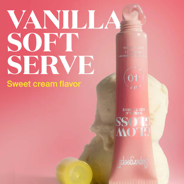 Supergoop Glow Gloss SPF 40 Lip Balm with Peptides and Shea Butter