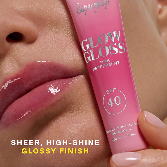 Supergoop Glow Gloss SPF 40 Lip Balm with Peptides and Shea Butter