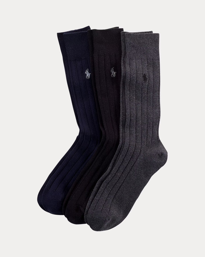 Ralph Lauren Ribbed Cotton-Blend Trouser Sock 3-Pack