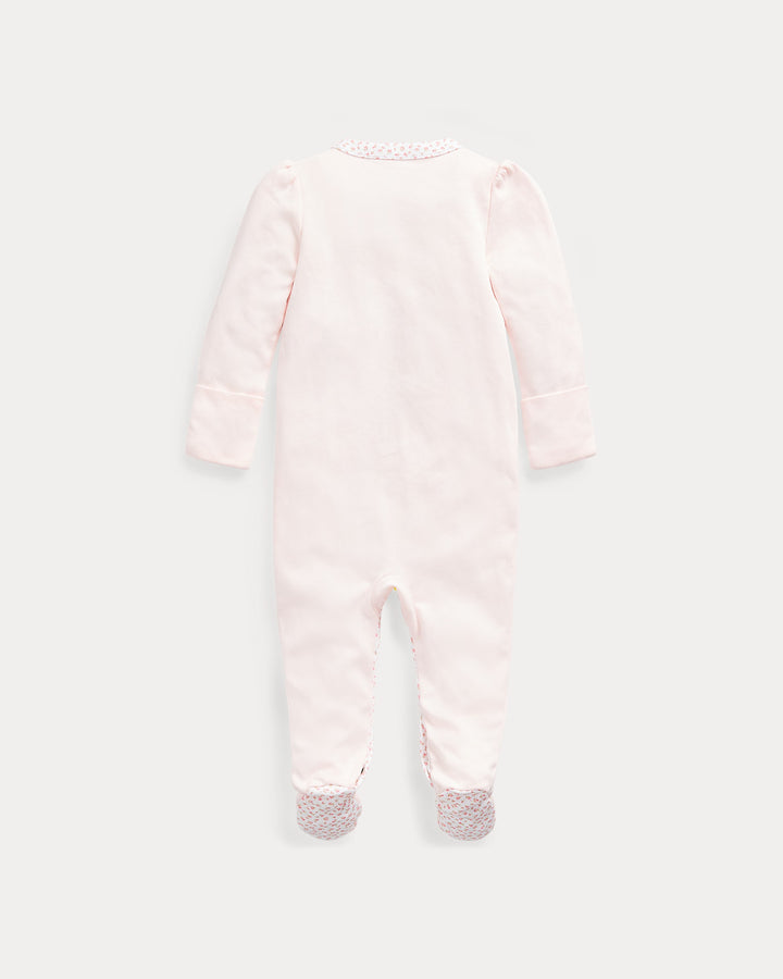 Ralph Lauren Floral-Trim Footed Coverall