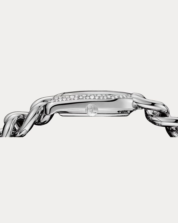 Ralph Lauren Petite-Link Steel With Diamonds