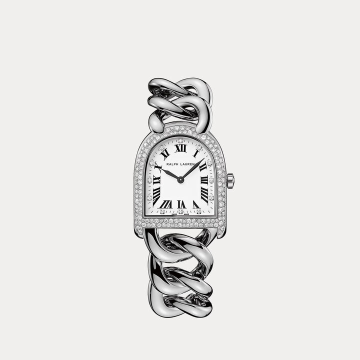Ralph Lauren Petite-Link Steel With Diamonds