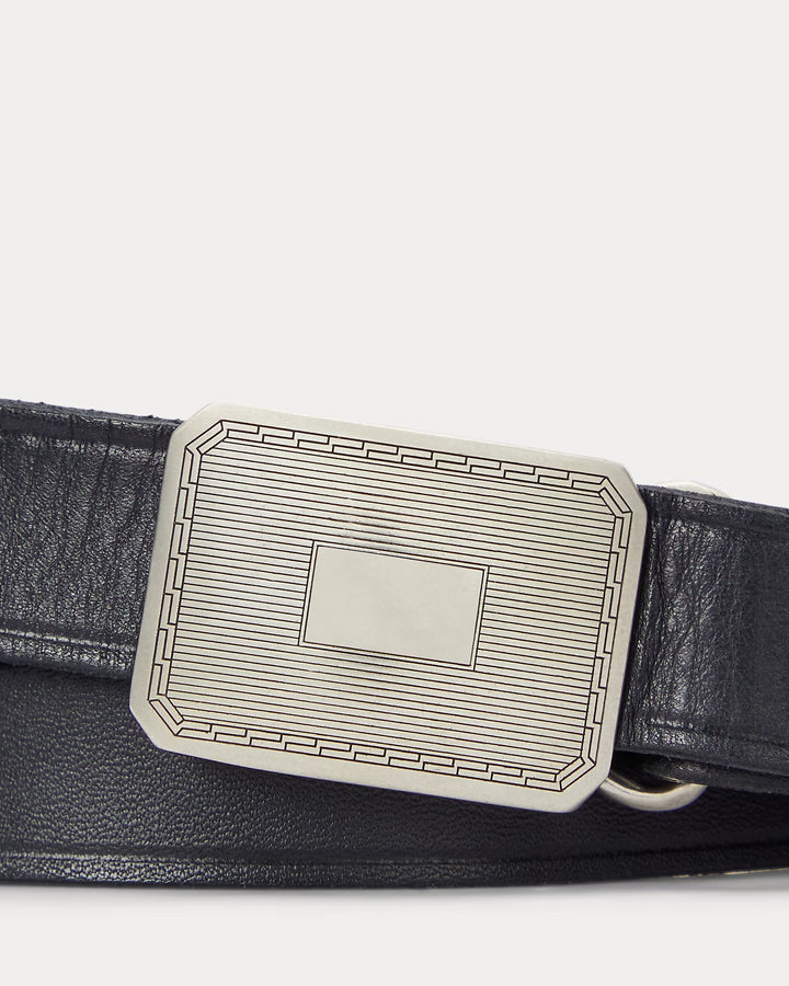 Ralph Lauren Engine-Turned Leather Belt