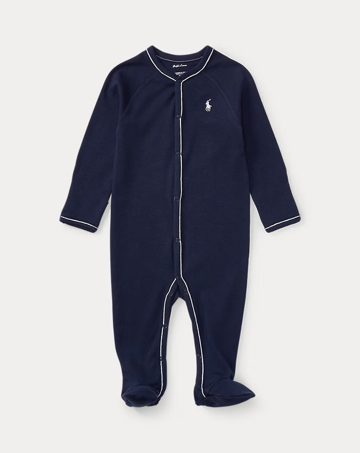 Ralph Lauren Cotton Jersey Footed Coverall
