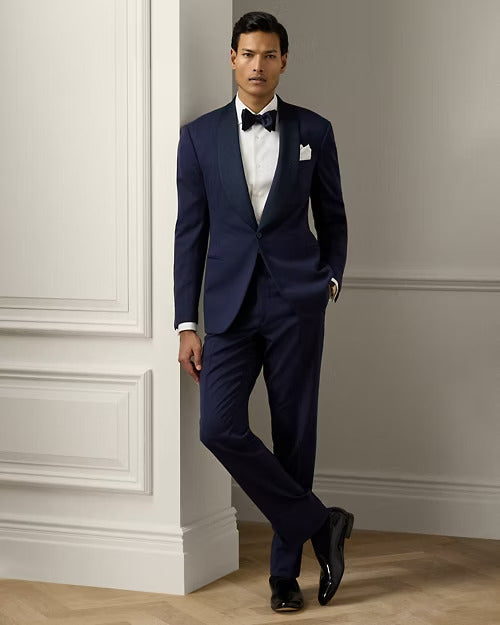 Ralph Lauren Piqué-Bib French Cuff Tuxedo Shirt