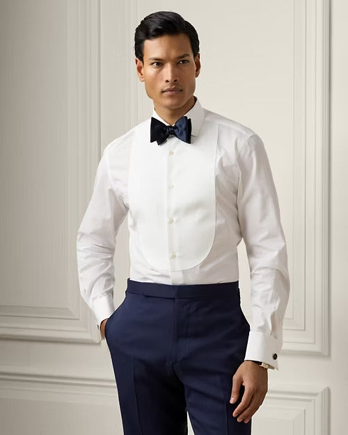 Ralph Lauren Piqué-Bib French Cuff Tuxedo Shirt