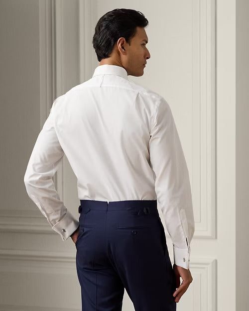 Ralph Lauren Piqué-Bib French Cuff Tuxedo Shirt