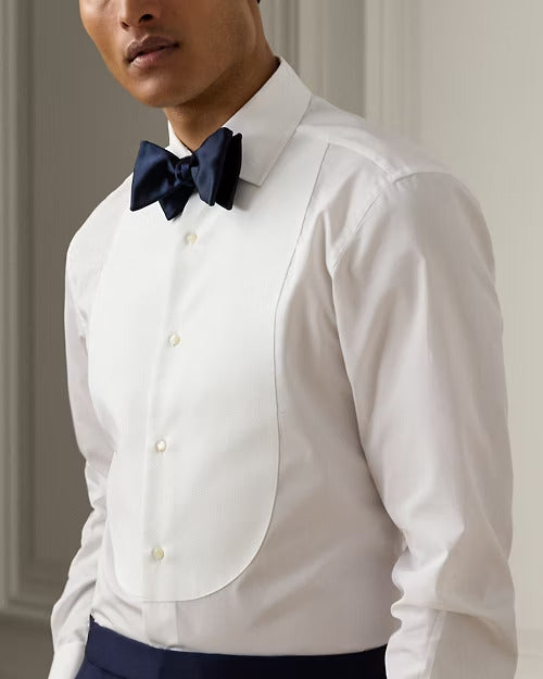 Ralph Lauren Piqué-Bib French Cuff Tuxedo Shirt
