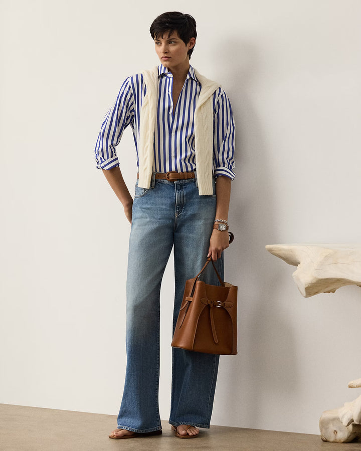 Ralph Lauren Capri Relaxed Fit Striped Cotton Shirt