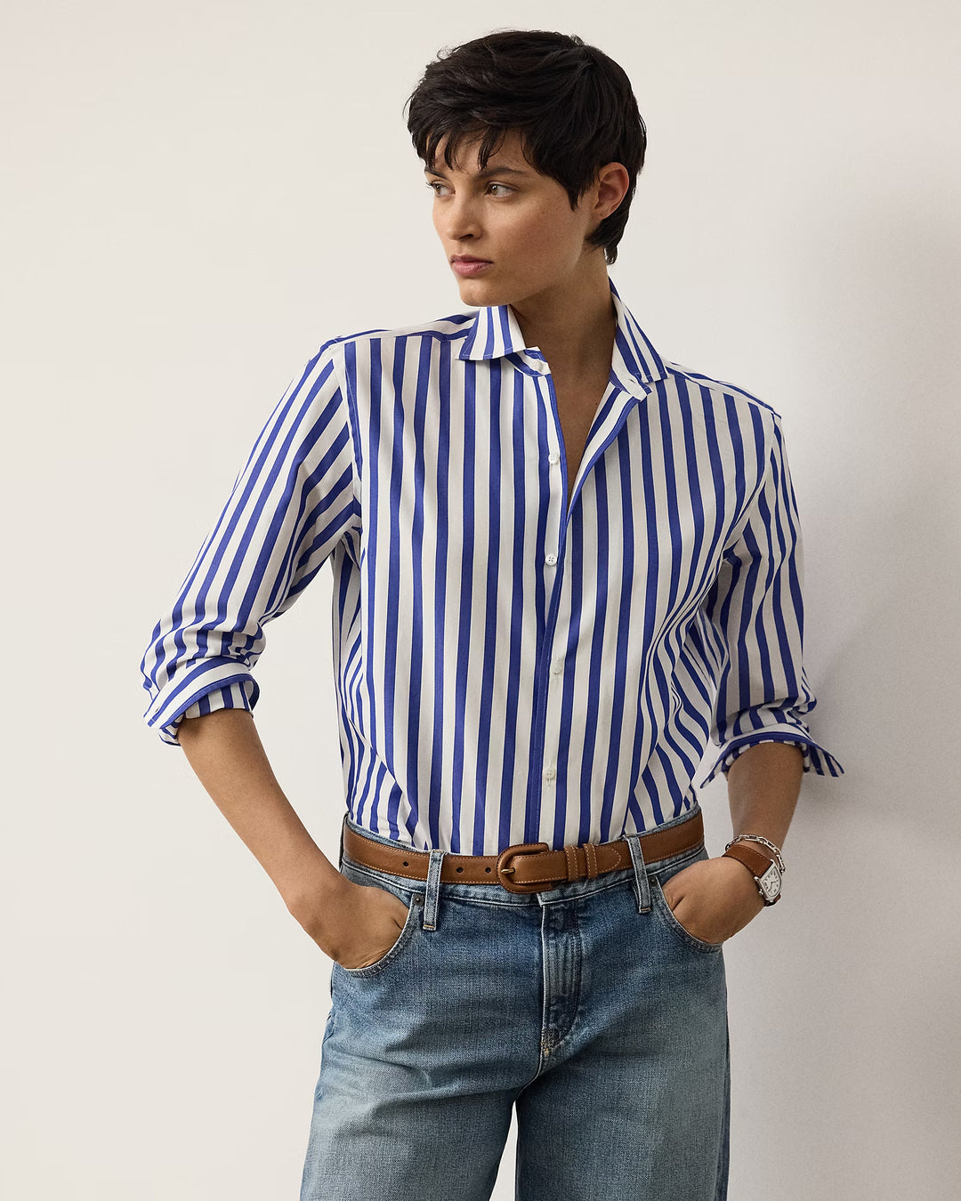 Ralph Lauren Capri Relaxed Fit Striped Cotton Shirt