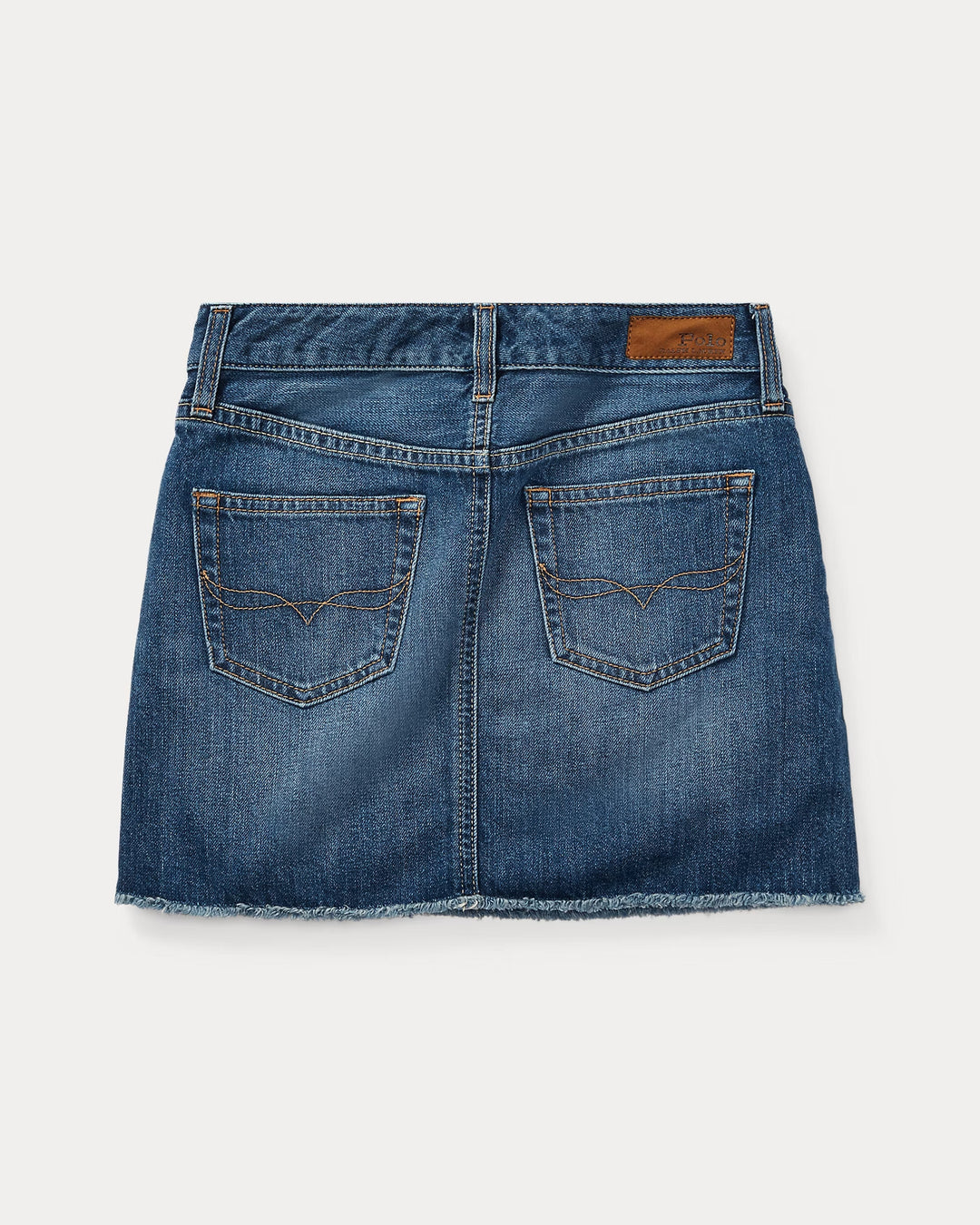 Ralph Lauren Frayed Cotton Denim Skirt