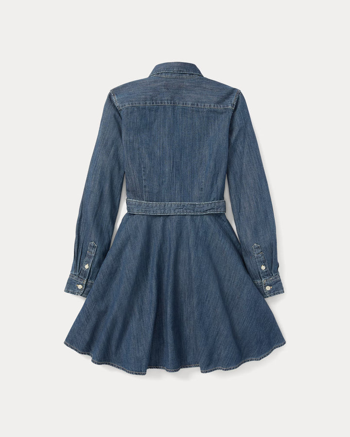 Ralph Lauren Belted Cotton Denim Shirtdress
