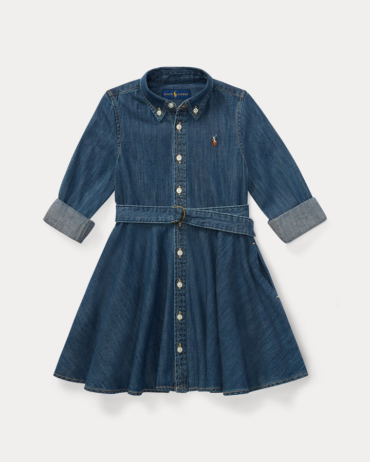 Ralph Lauren Belted Cotton Denim Shirtdress