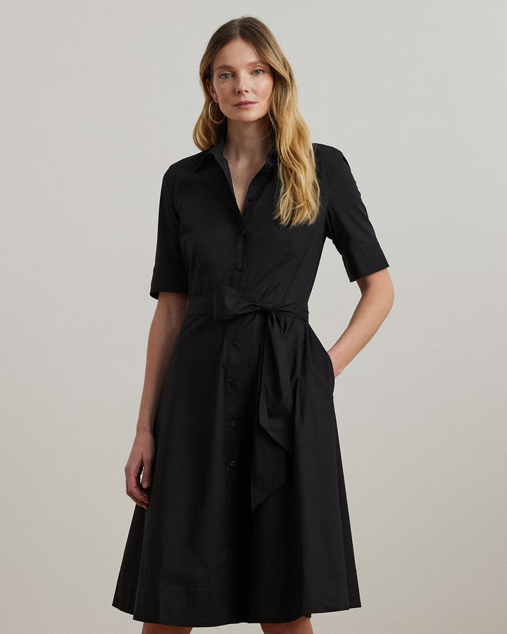Ralph Lauren Belted Cotton-Blend Shirtdress
