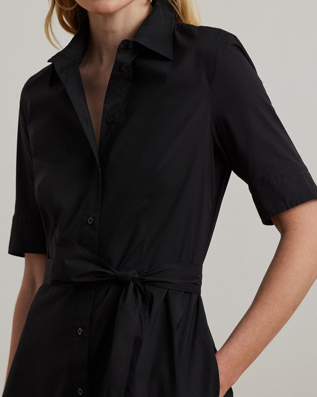 Ralph Lauren Belted Cotton-Blend Shirtdress