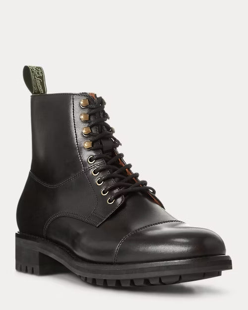 Ralph Lauren Bryson Leather Cap-Toe Boot