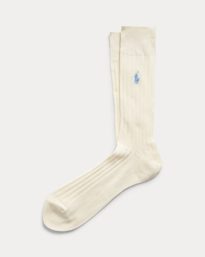 Ralph Lauren Ribbed Cotton Dress Socks