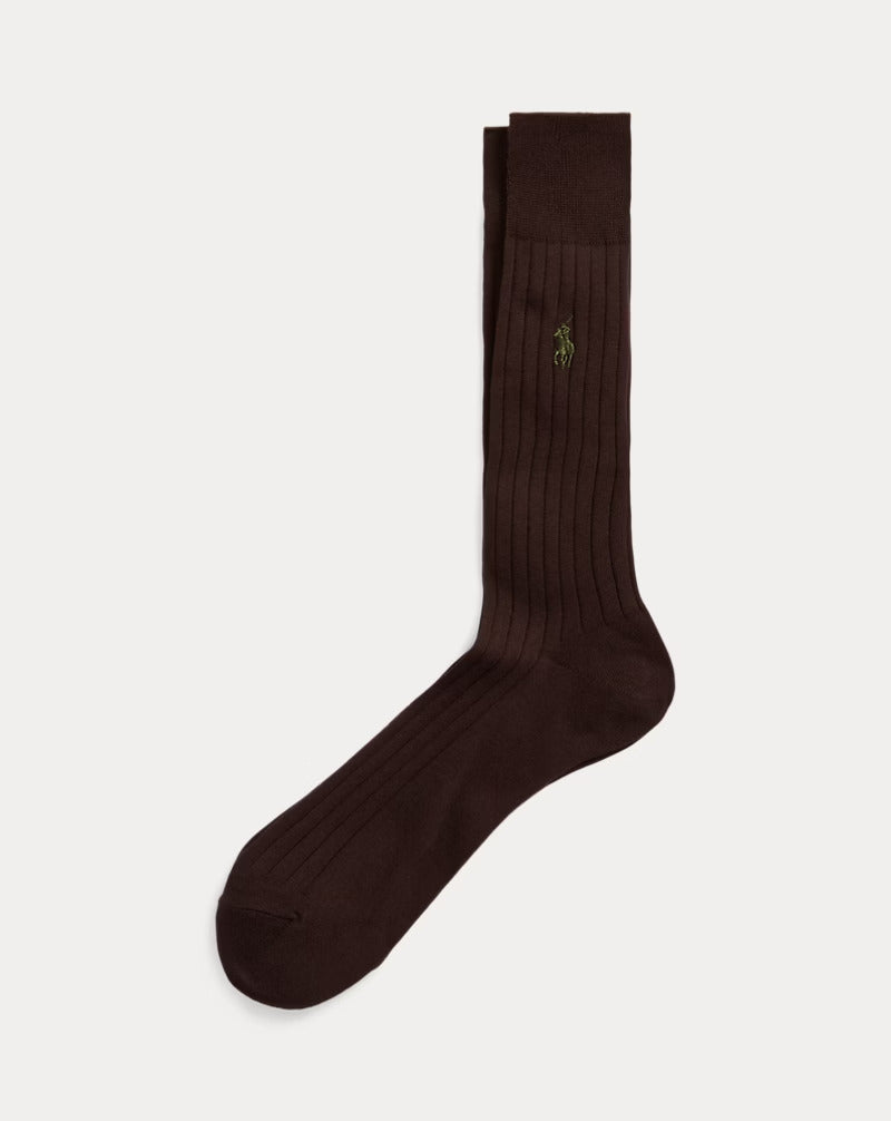 Ralph Lauren Ribbed Cotton Dress Socks