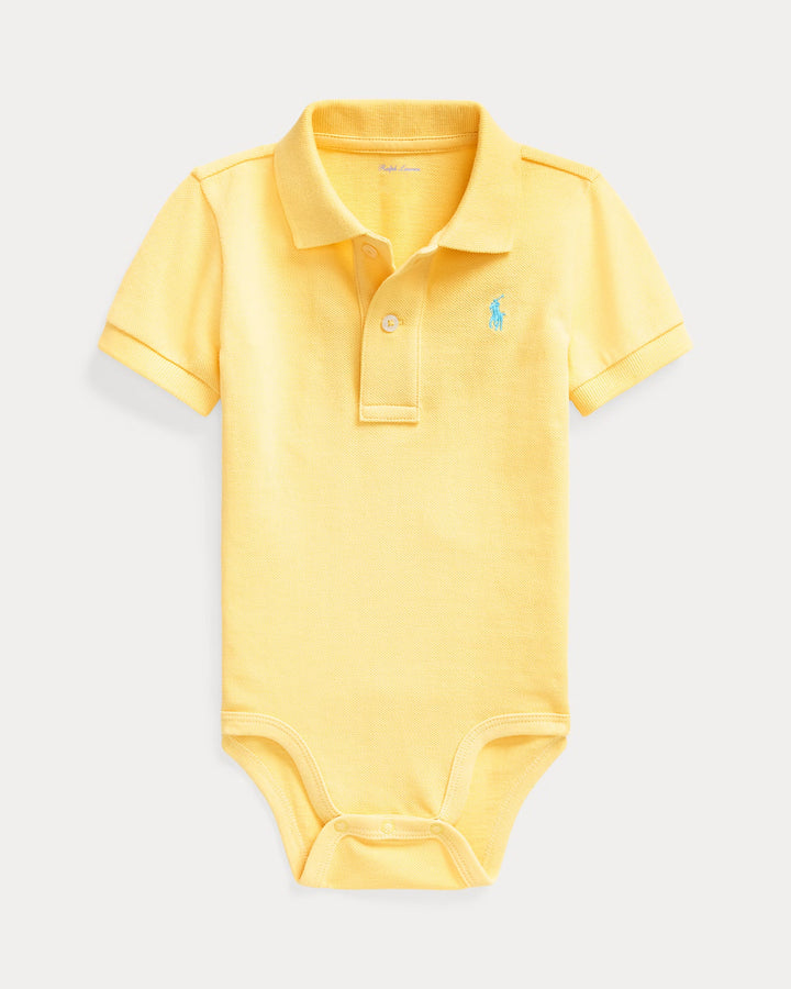Ralph Lauren Cotton Mesh Polo Bodysuit