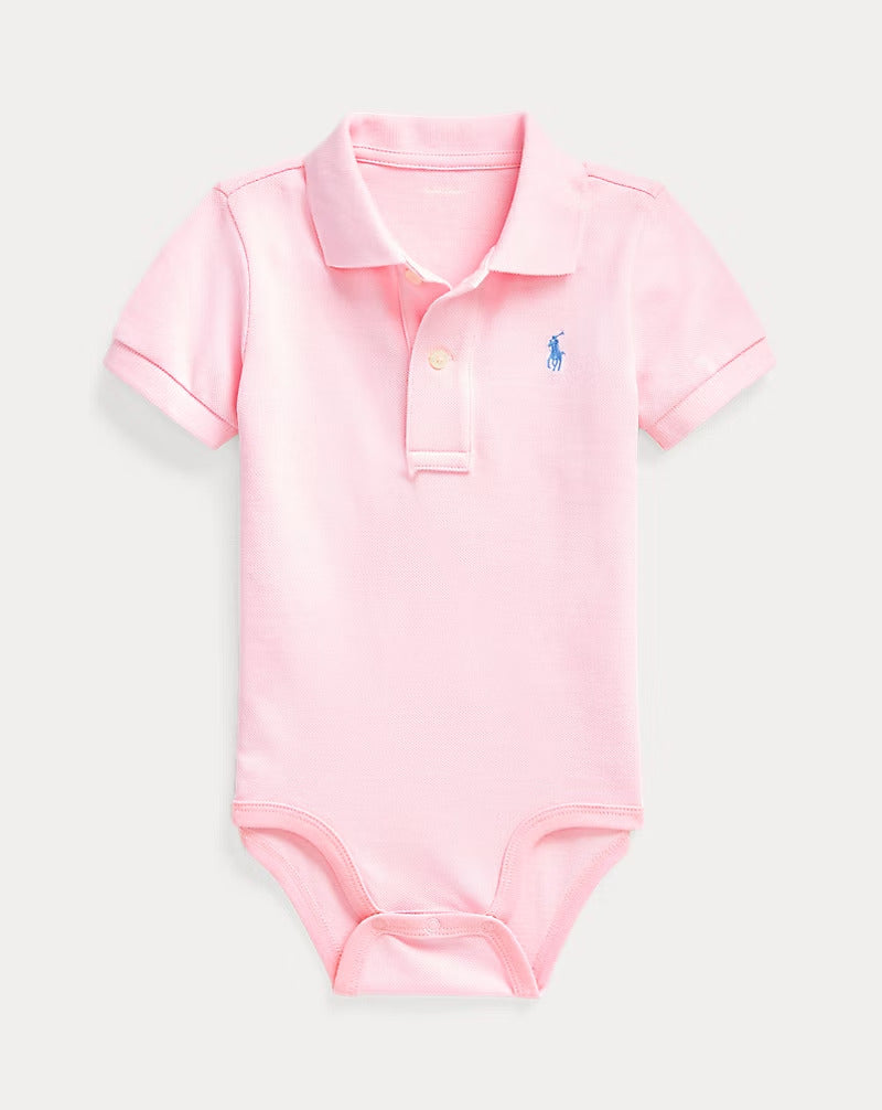 Ralph Lauren Cotton Mesh Polo Bodysuit