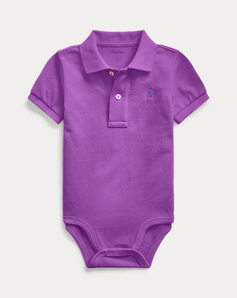 Ralph Lauren Cotton Mesh Polo Bodysuit