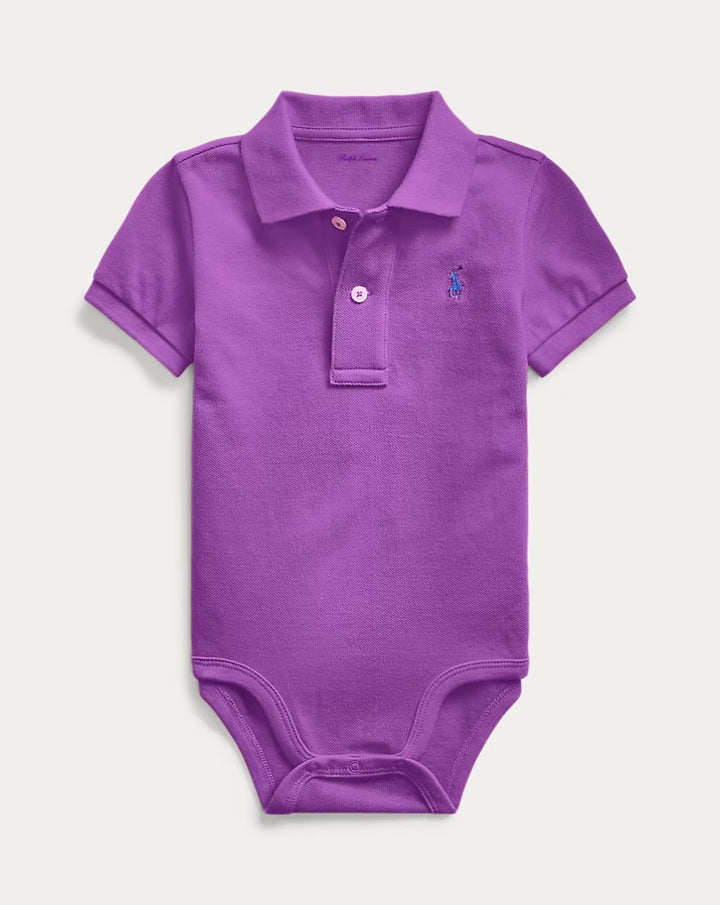 Ralph Lauren Cotton Mesh Polo Bodysuit
