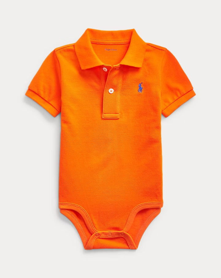 Ralph Lauren Cotton Mesh Polo Bodysuit