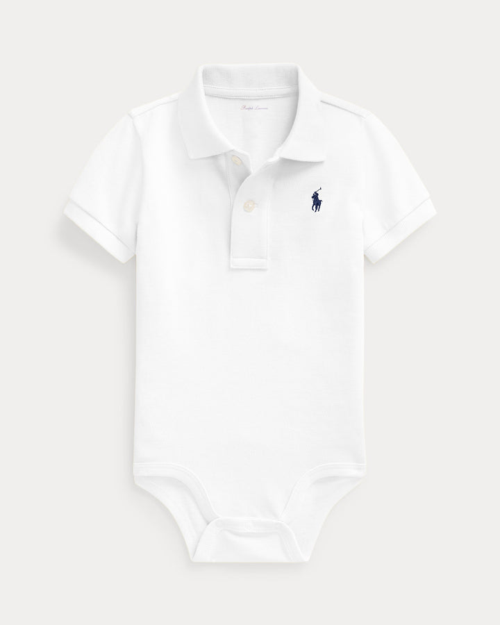 Ralph Lauren Cotton Mesh Polo Bodysuit