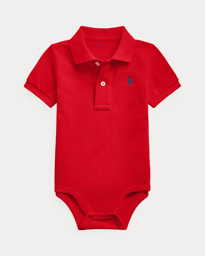 Ralph Lauren Cotton Mesh Polo Bodysuit