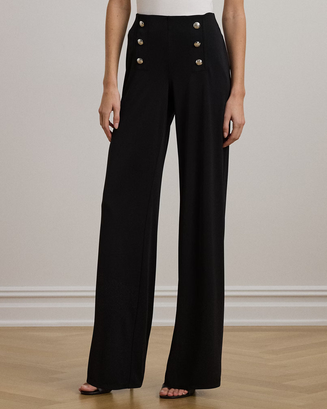 Ralph Lauren Stretch Jersey Wide-Leg Pant