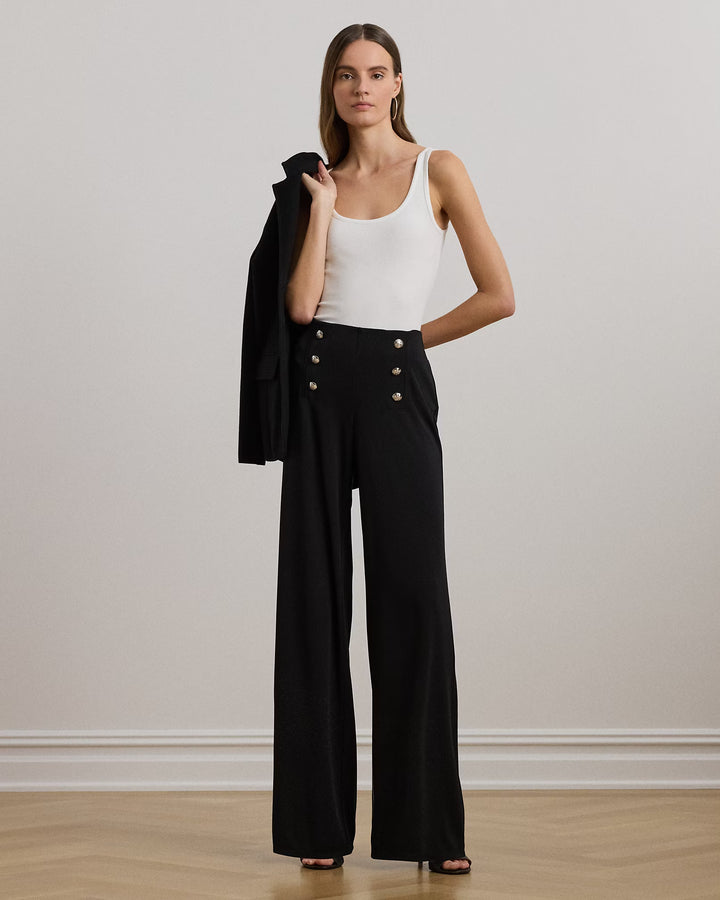 Ralph Lauren Stretch Jersey Wide-Leg Pant