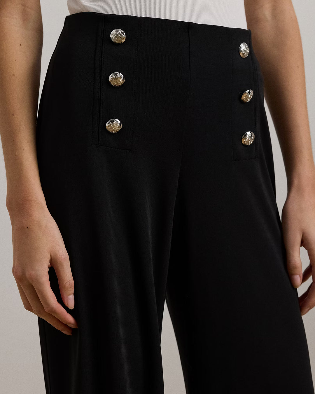 Ralph Lauren Stretch Jersey Wide-Leg Pant