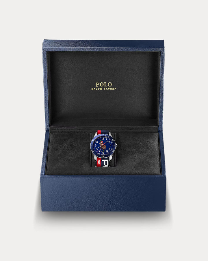 Ralph Lauren 42 MM Polo Player Steel Blue Dial